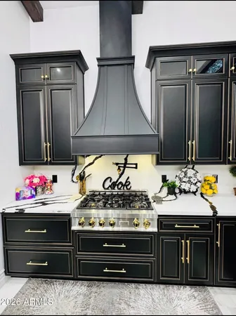 a very nice looking dining room with a table and chairs