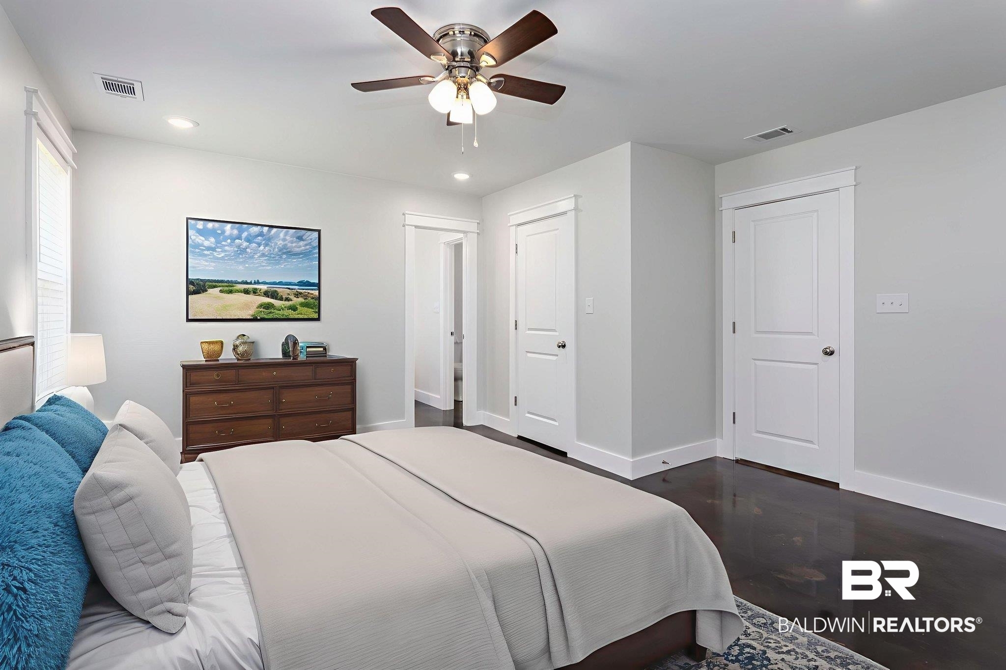 17126 Sugar Loop Foley, AL 36535 - Photo 9 of 28 Bedroom featuring recessed lighting, a ceiling fan, and wood finished floors