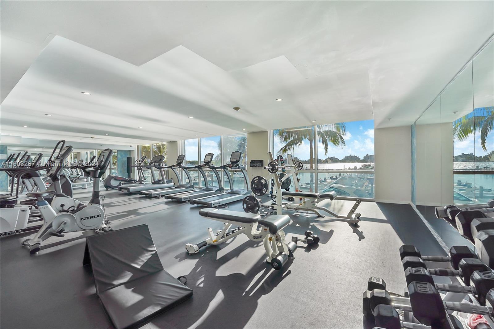 90 Alton Road, Unit 2806 Miami Beach, FL 33139 - Photo 30 of 36 a view of a room with gym equipment
