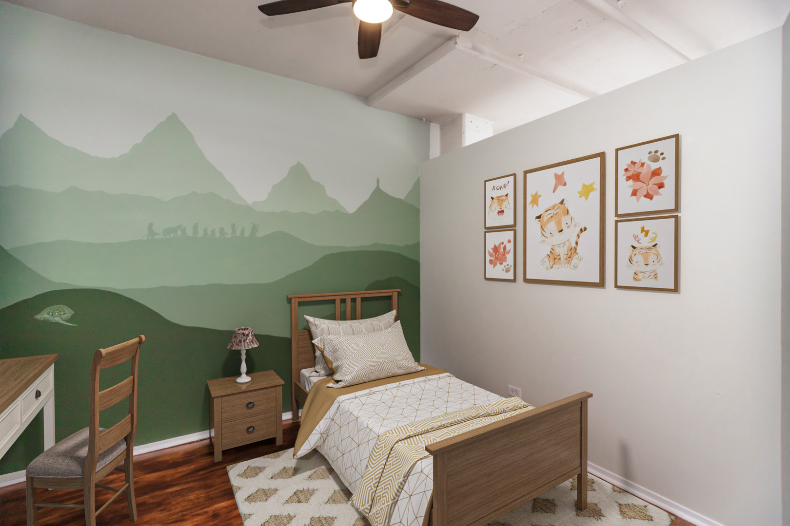 1530 South State Street, Unit 14O Chicago, IL 60605 - Photo 10 of 20 a bedroom with a bed and a chandelier