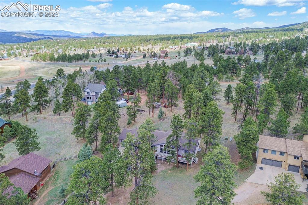 840 West Kelly Road Woodland Park, CO 80863 - Photo 42 of 47 Bird's eye view featuring a residential view and a mountain view