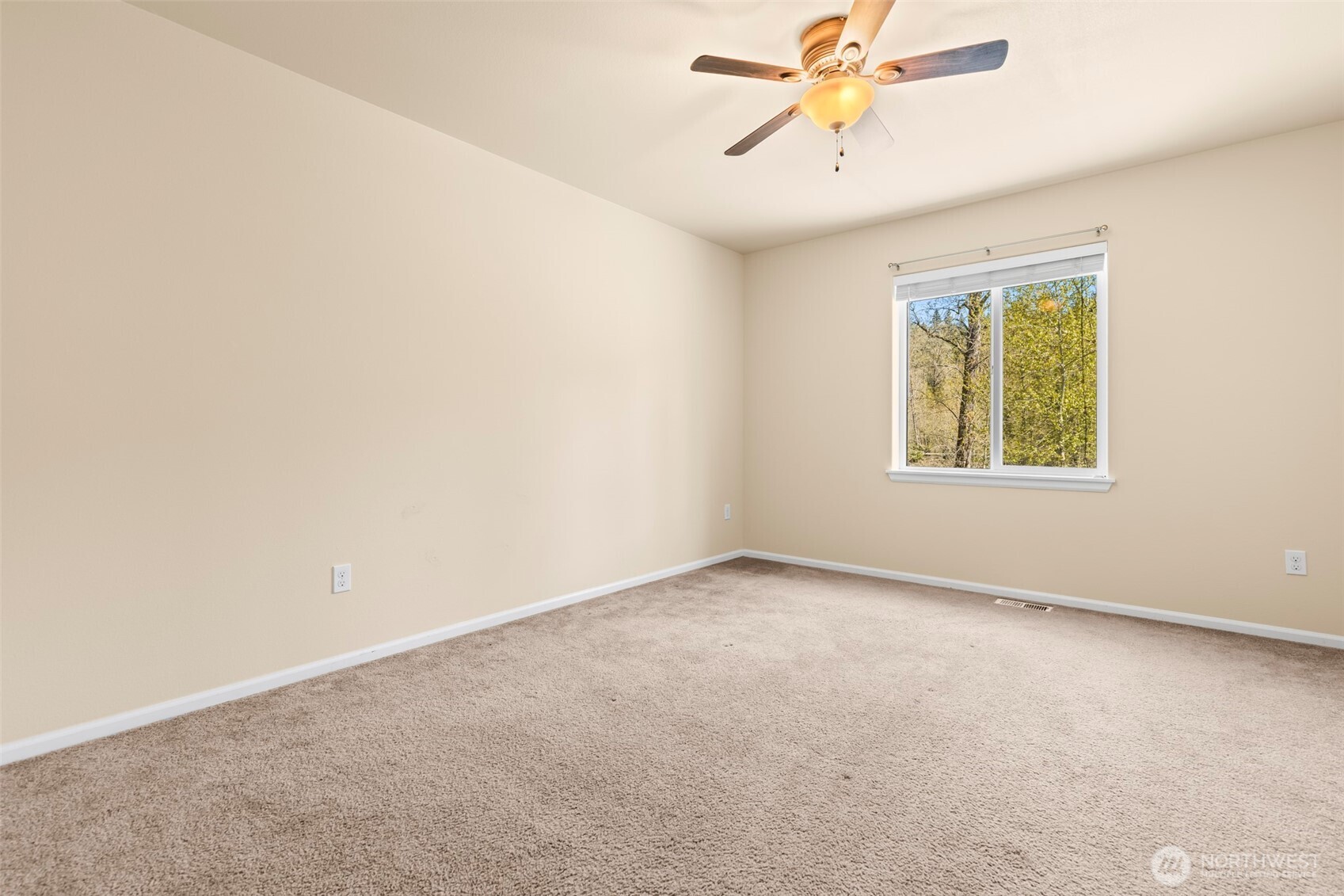 1408 Daffodil Avenue Northeast Orting, WA 98360 - Photo 24 of 37 an empty room with windows and chandelier fan