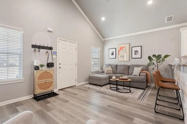 a living room with furniture