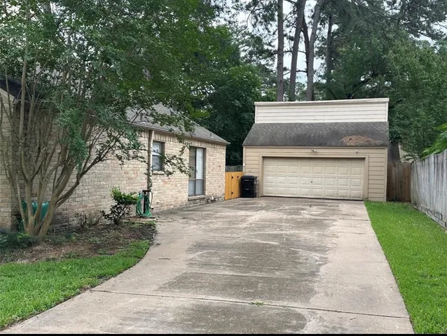 a view of an empty room with windows