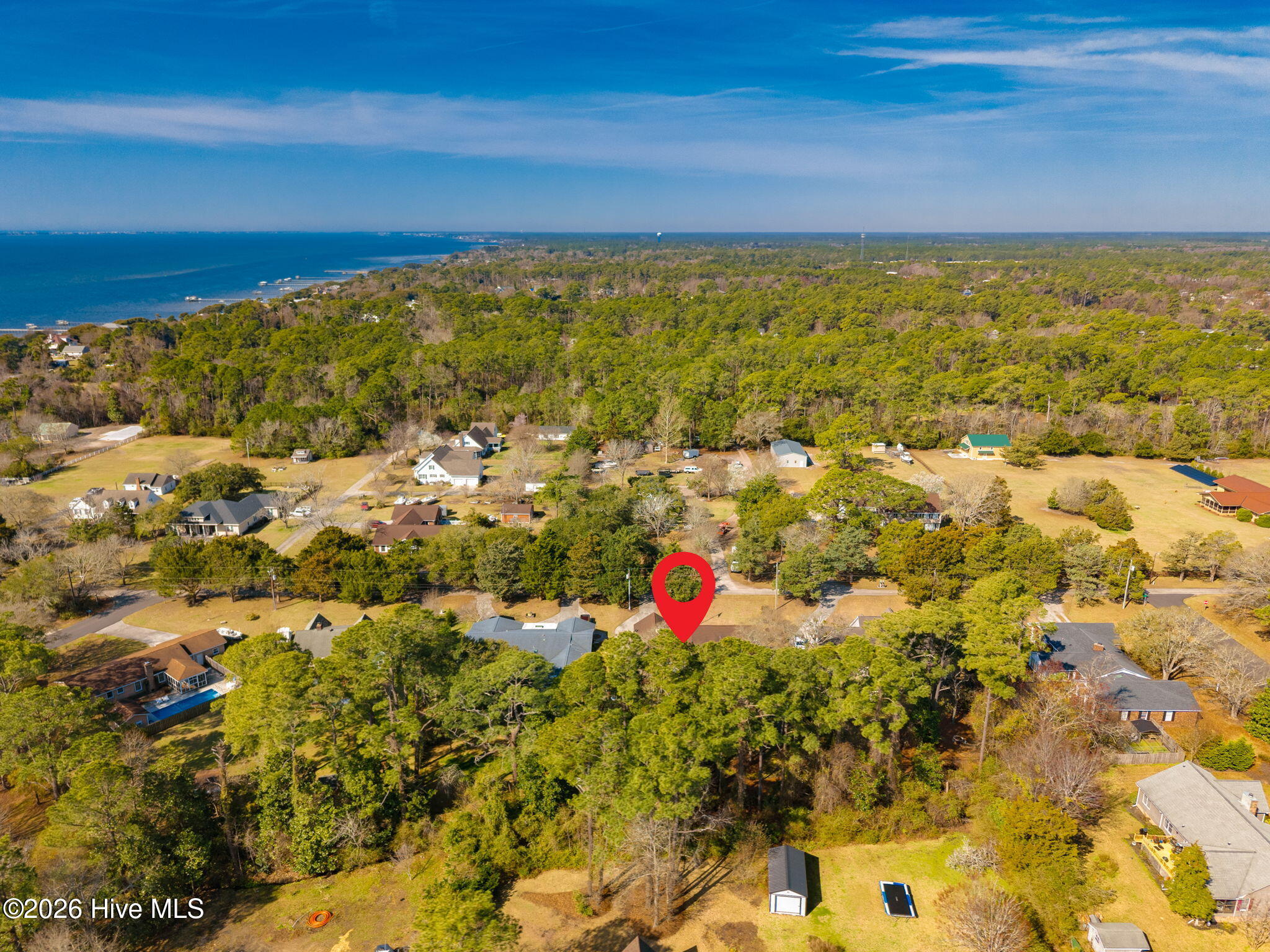 175 Cedar Lane Newport, NC 28570 - Photo 21 of 30 aerial view 2 water and land