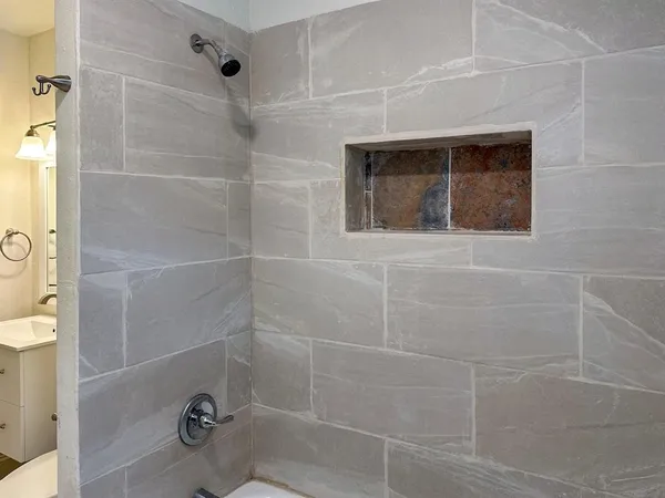 a bathroom with a shower