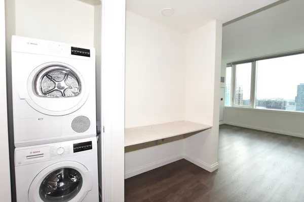 a view of washer and dryer in a utility room