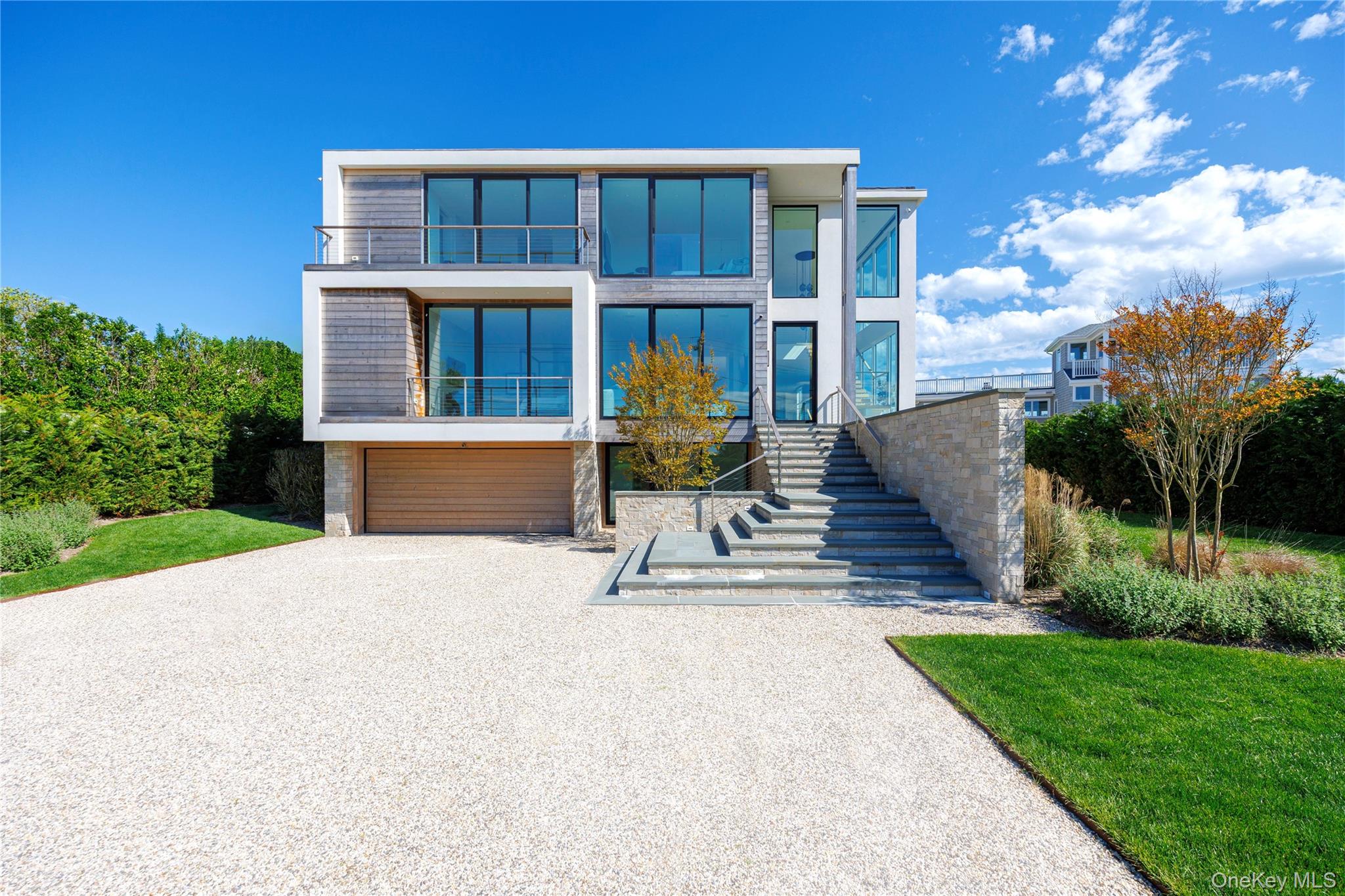 a house view with garden space