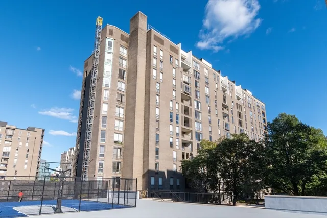 a view of a tall building