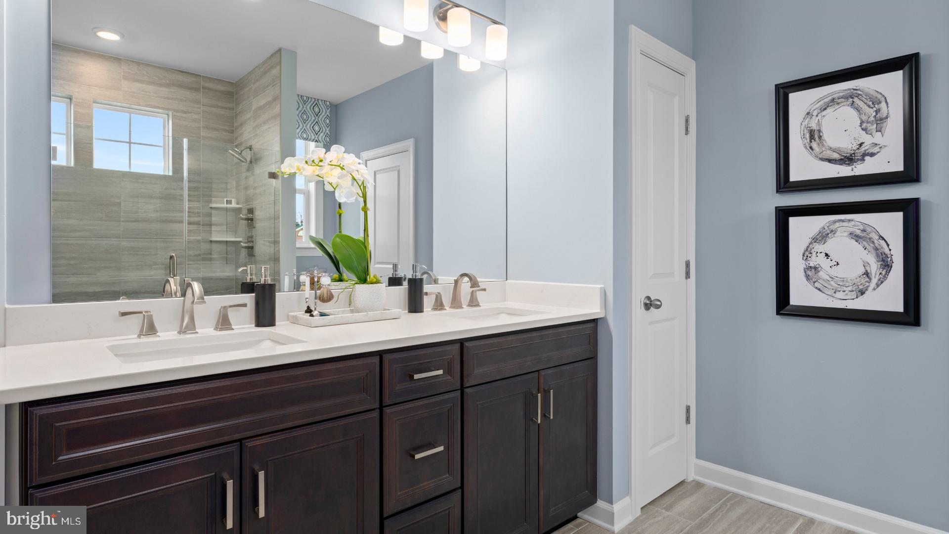 Tbb Monocacy Crossing Parkway, Unit REGENT Brunswick, MD 21716 - Photo 16 of 40 a bathroom with a double vanity sink and a mirror