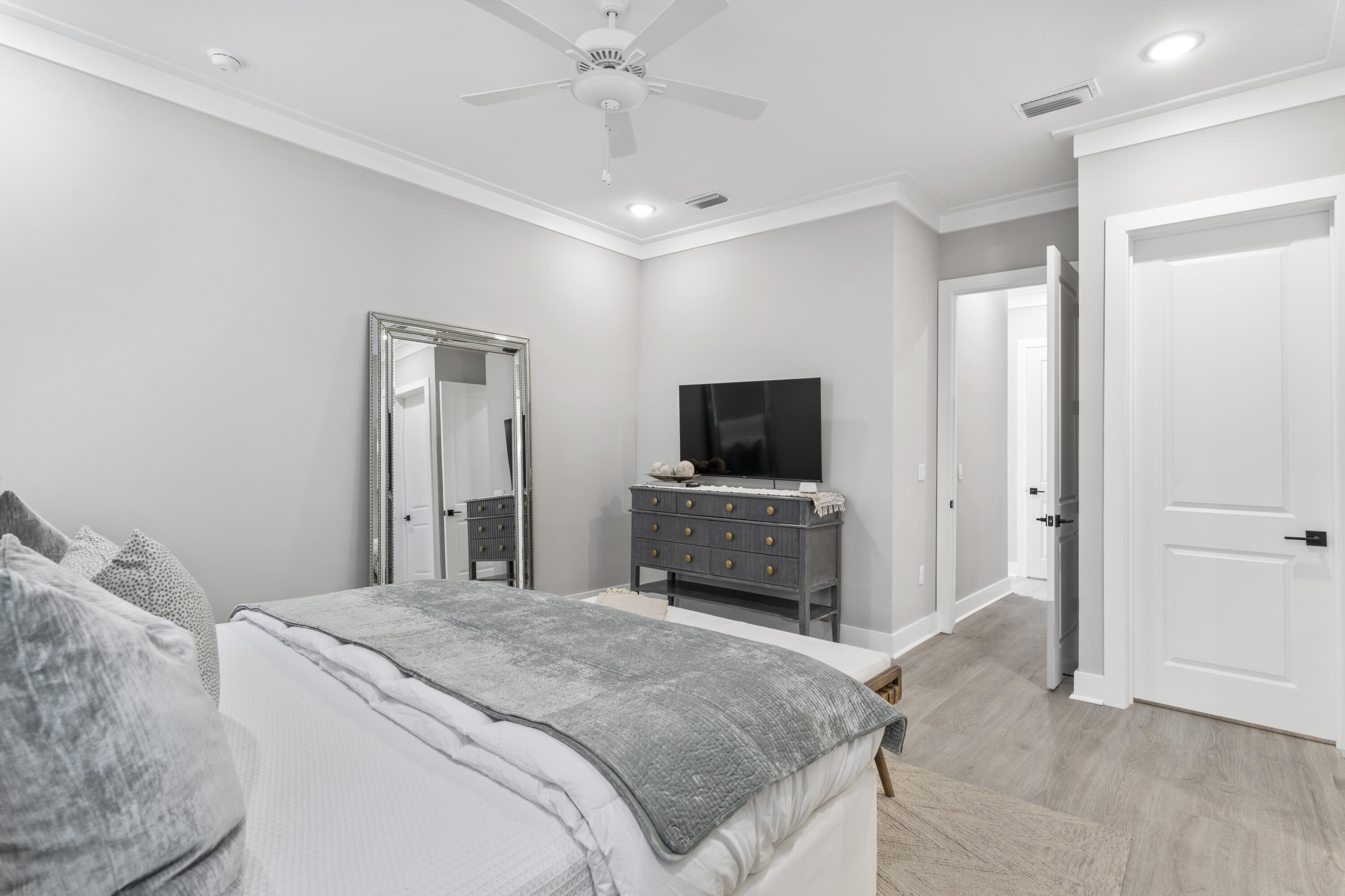 95 West Willow Mist Road Inlet Beach, FL 32461 - Photo 15 of 49 a bedroom with a bed and a flat screen tv