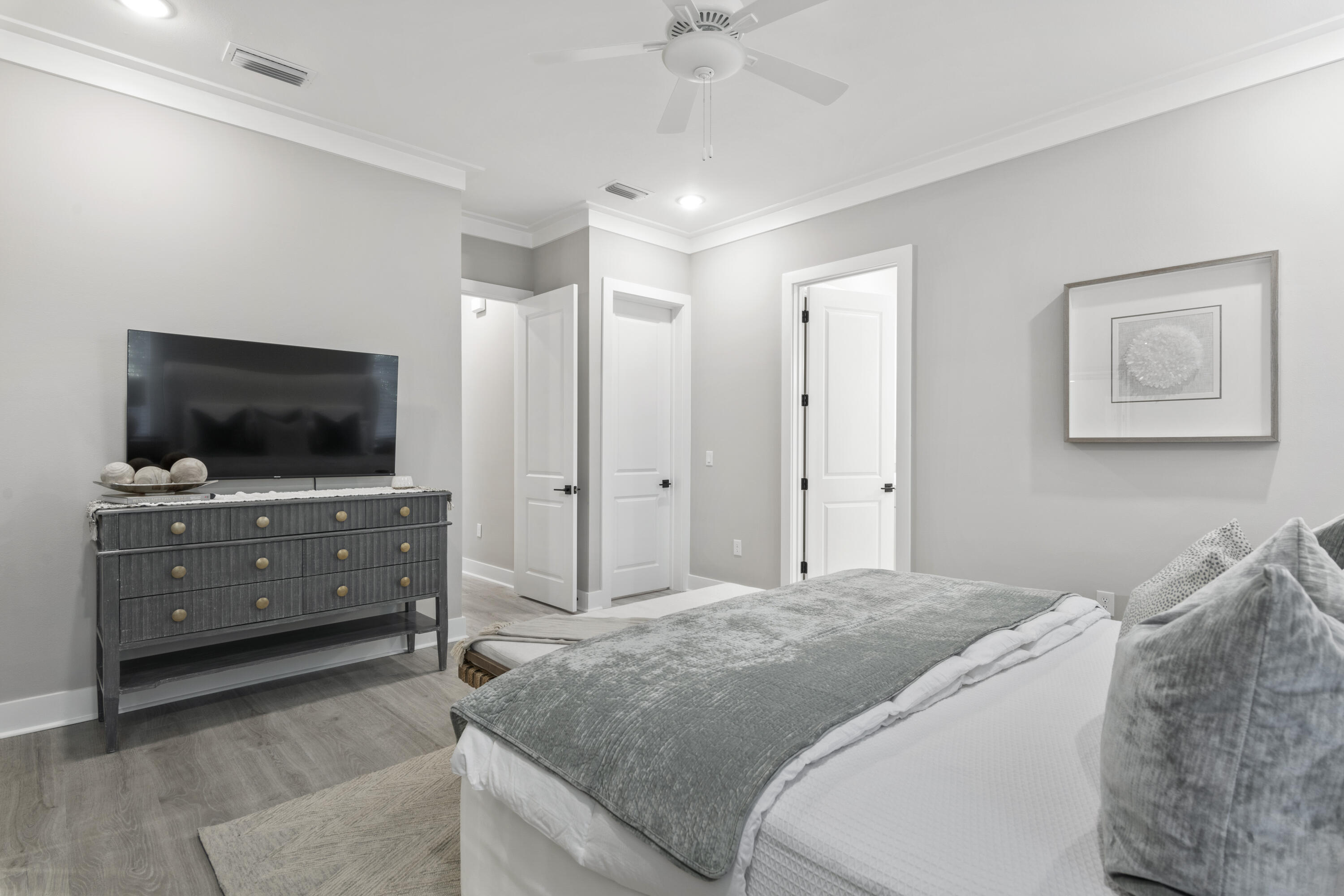 95 West Willow Mist Road Inlet Beach, FL 32461 - Photo 16 of 49 a bedroom with a bed and a flat screen tv