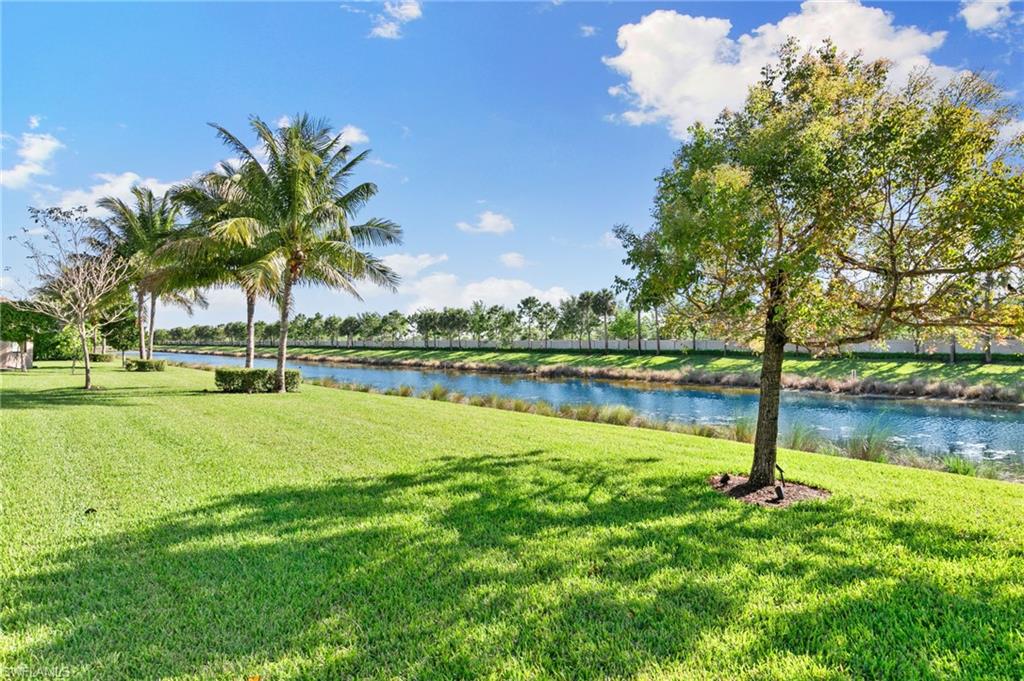 4370 Caldera Circle Naples, FL 34119 - Photo 27 of 35 a view of a lake with a palm tree