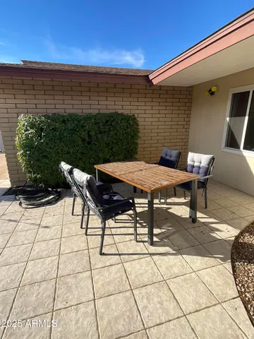 a outdoor space with furniture