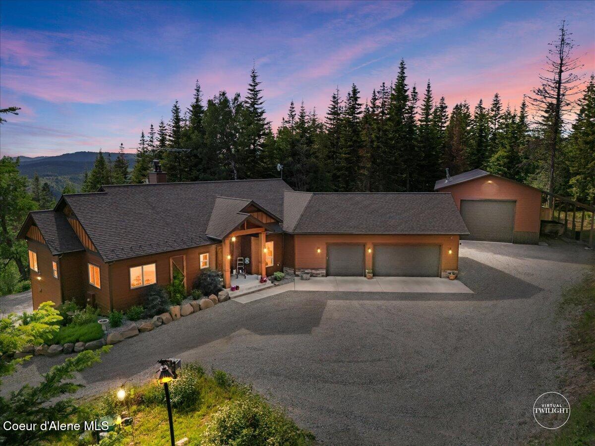 17378 North Freddi Road Rathdrum, ID 83858 - Photo 2 of 83 02-Aerial Twilight Front of Home_Waterma