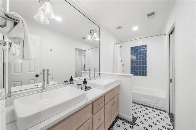 a view of a swimming pool with an outdoor space