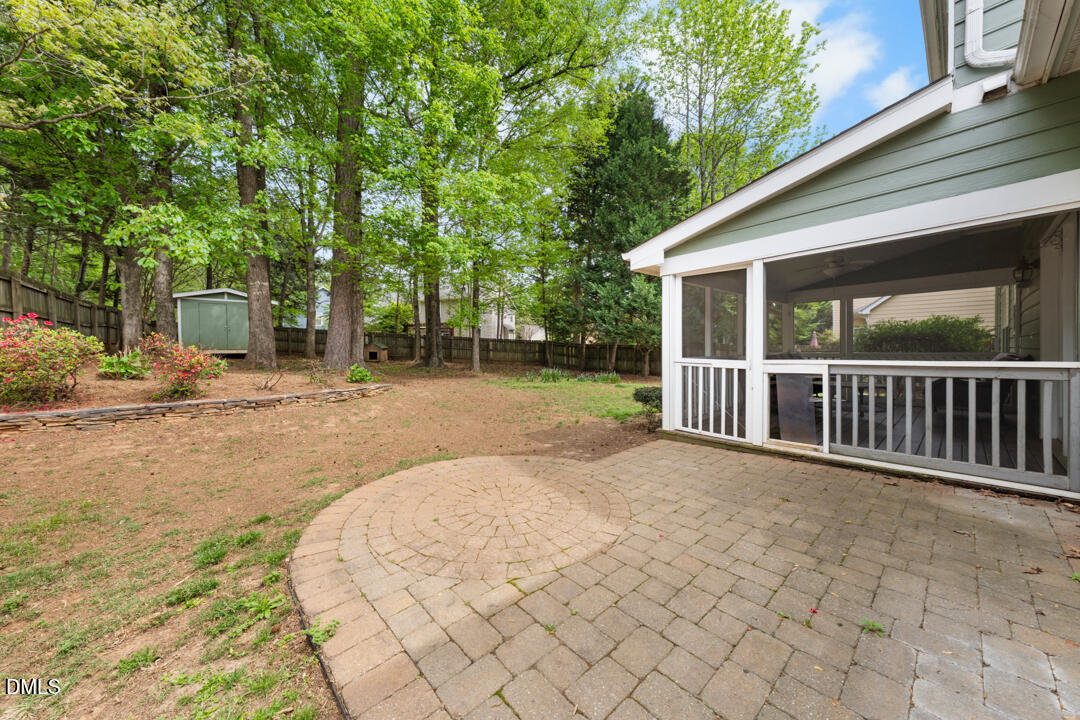 5324 Bartram Place Raleigh, NC 27617 - Photo 30 of 35 a view of backyard with green space