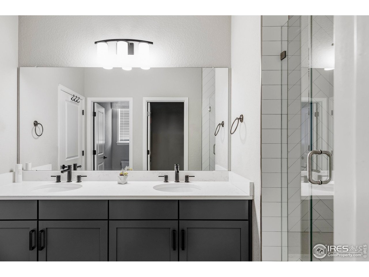 784 Stonebridge Drive Longmont, CO 80503 - Photo 31 of 35 a bathroom with a sink double vanity and a mirror