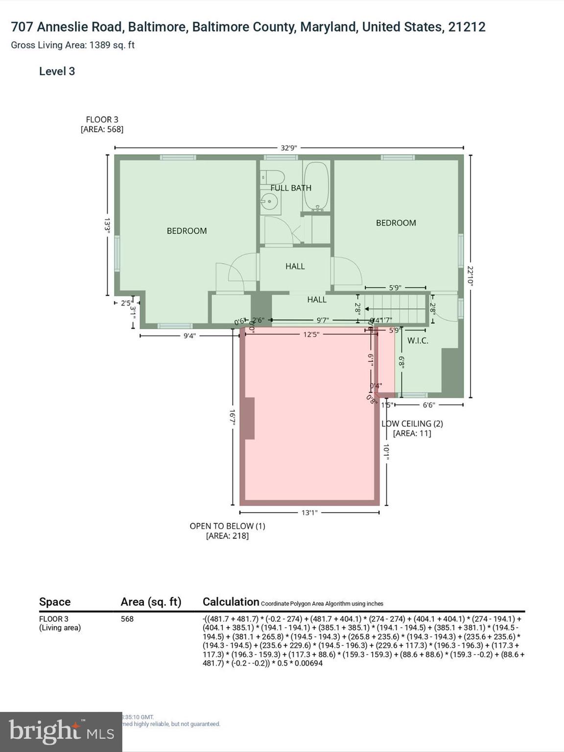 707 Anneslie Road Baltimore, MD 21212 - Photo 54 of 55 GLA Floor Plan