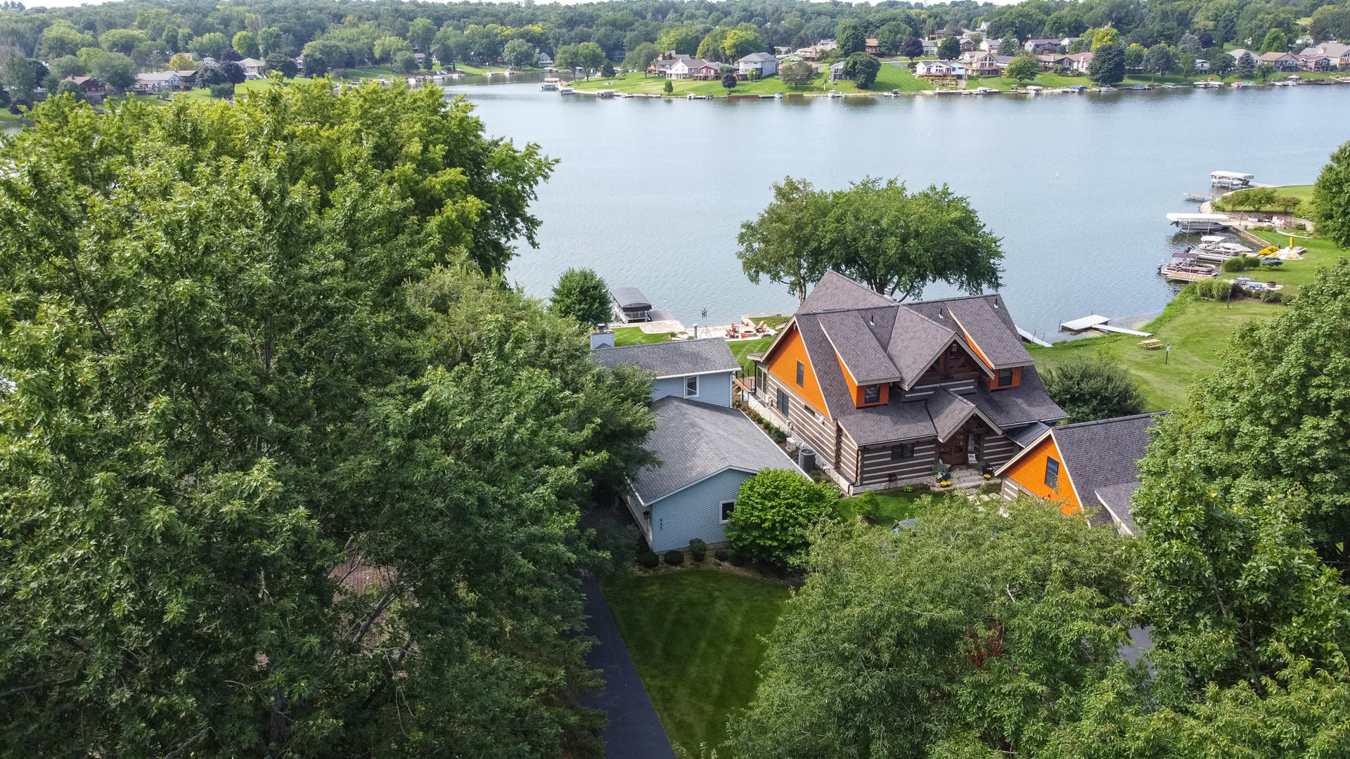 855 Breckenboro Road Lake Summerset, IL 61019 - Photo 3 of 31 an aerial view of a house with garden space and lake view
