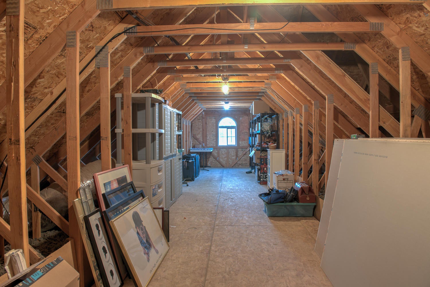 22222 Erickson Road Bend, OR 97701 - Photo 53 of 100 Unfinished bonus room over garage with entry through closet in NE bedroom. Drywall was loaded during construction for future insulation and finishing