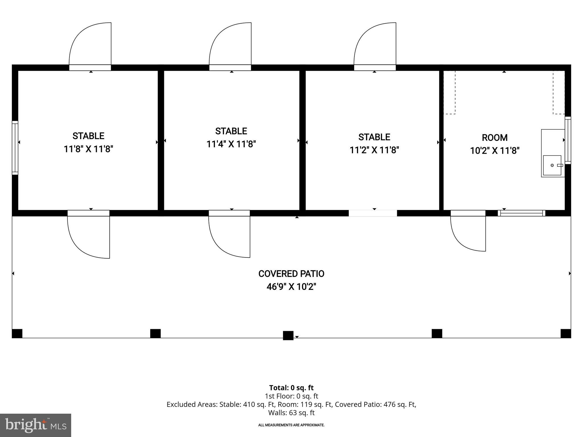 16510 Batchellors Forest Road Olney, MD 20832 - Photo 107 of 107 Floor Plan Of Paddock, Stalls, & Tack Room
