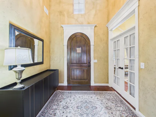 a view of an entryway with a window