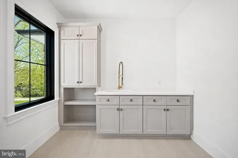 a view of cabinets with window