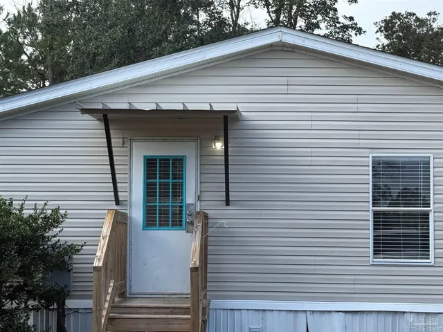 a view of a house with a small space