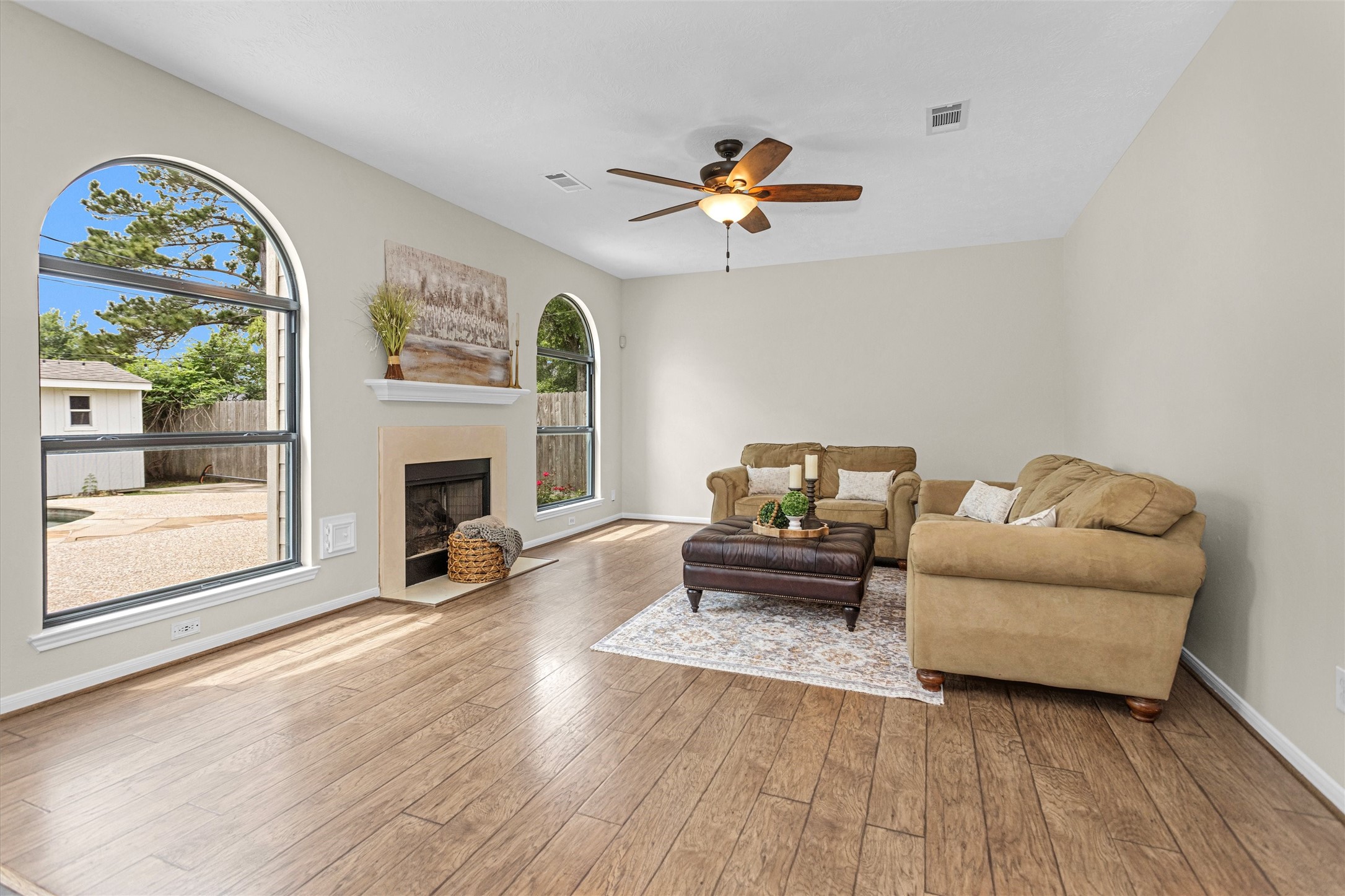 7419 Alderly Drive Spring, TX 77389 - Photo 11 of 49 a living room with furniture and a fireplace