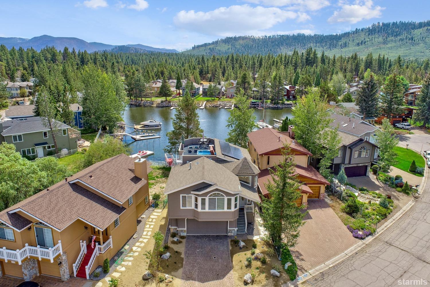 an aerial view of multiple house