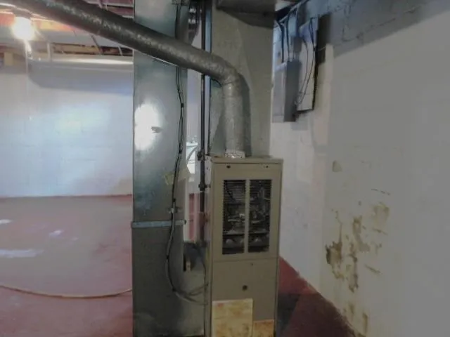 a close view of water heater room