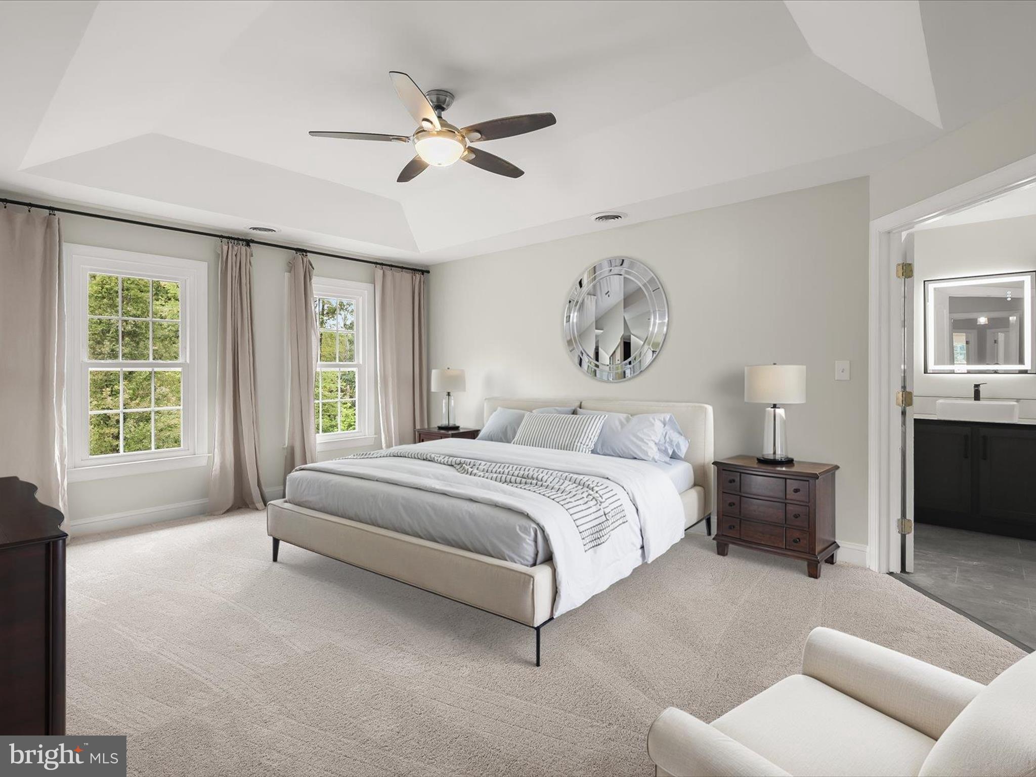 3720 Buffalo Road New Windsor, MD 21776 - Photo 7 of 115 a spacious bedroom with a bed and a chandelier