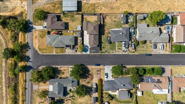 an aerial view of multiple houses
