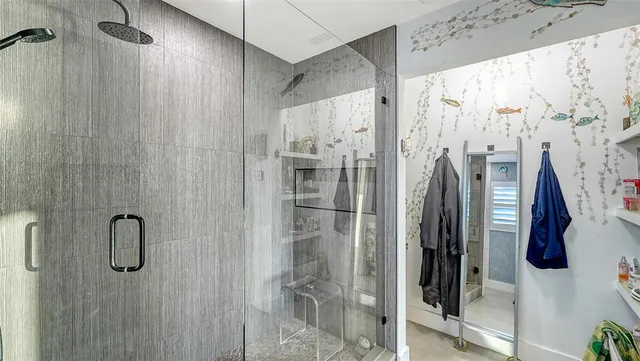 a view of a balcony with an ocean view