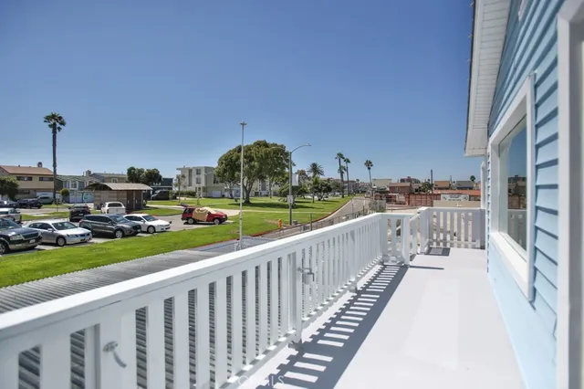 a view of city from a balcony