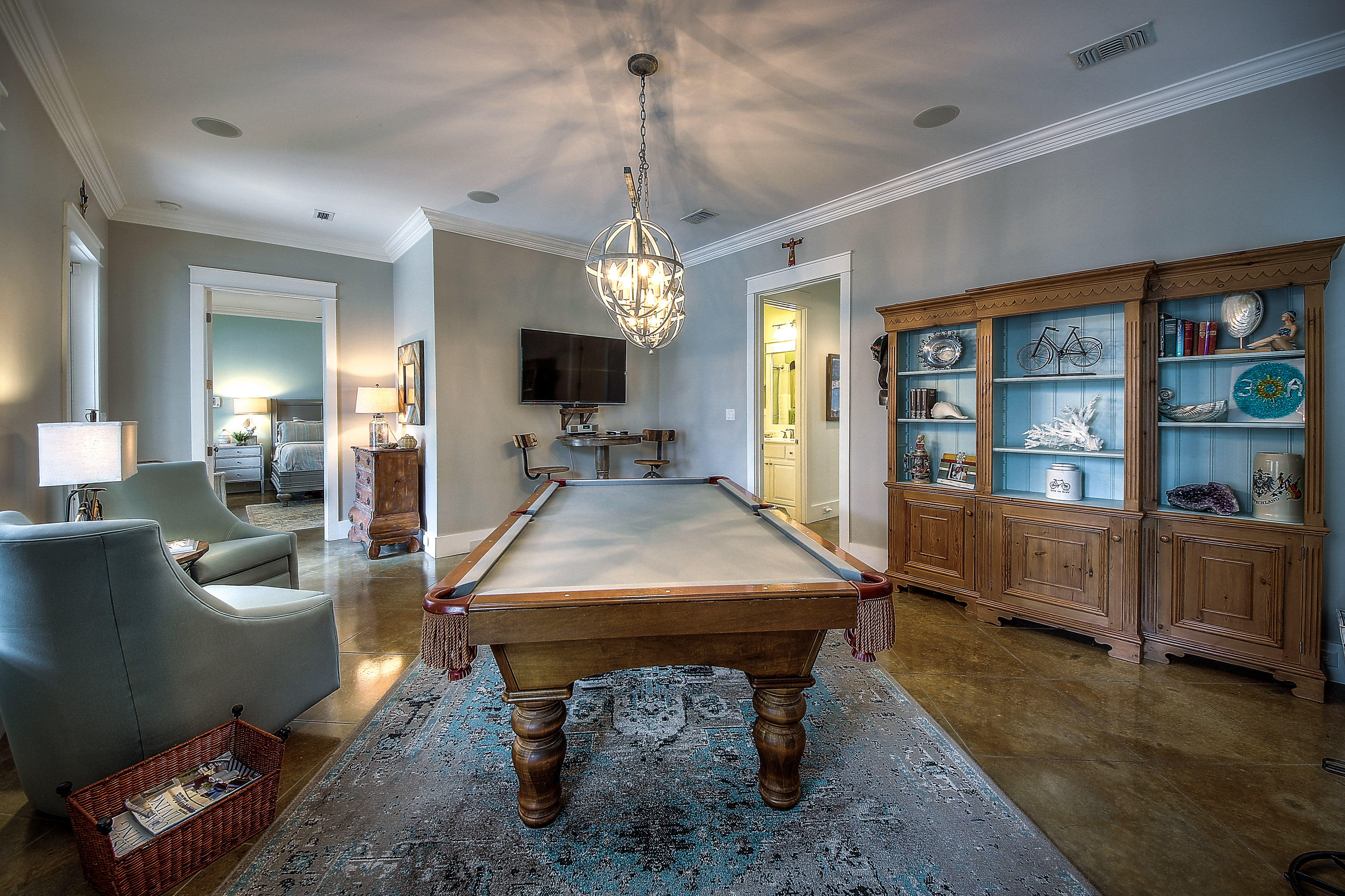 44 Brenda Lane Inlet Beach, FL 32461 - Photo 31 of 39 a living room with furniture and a chandelier