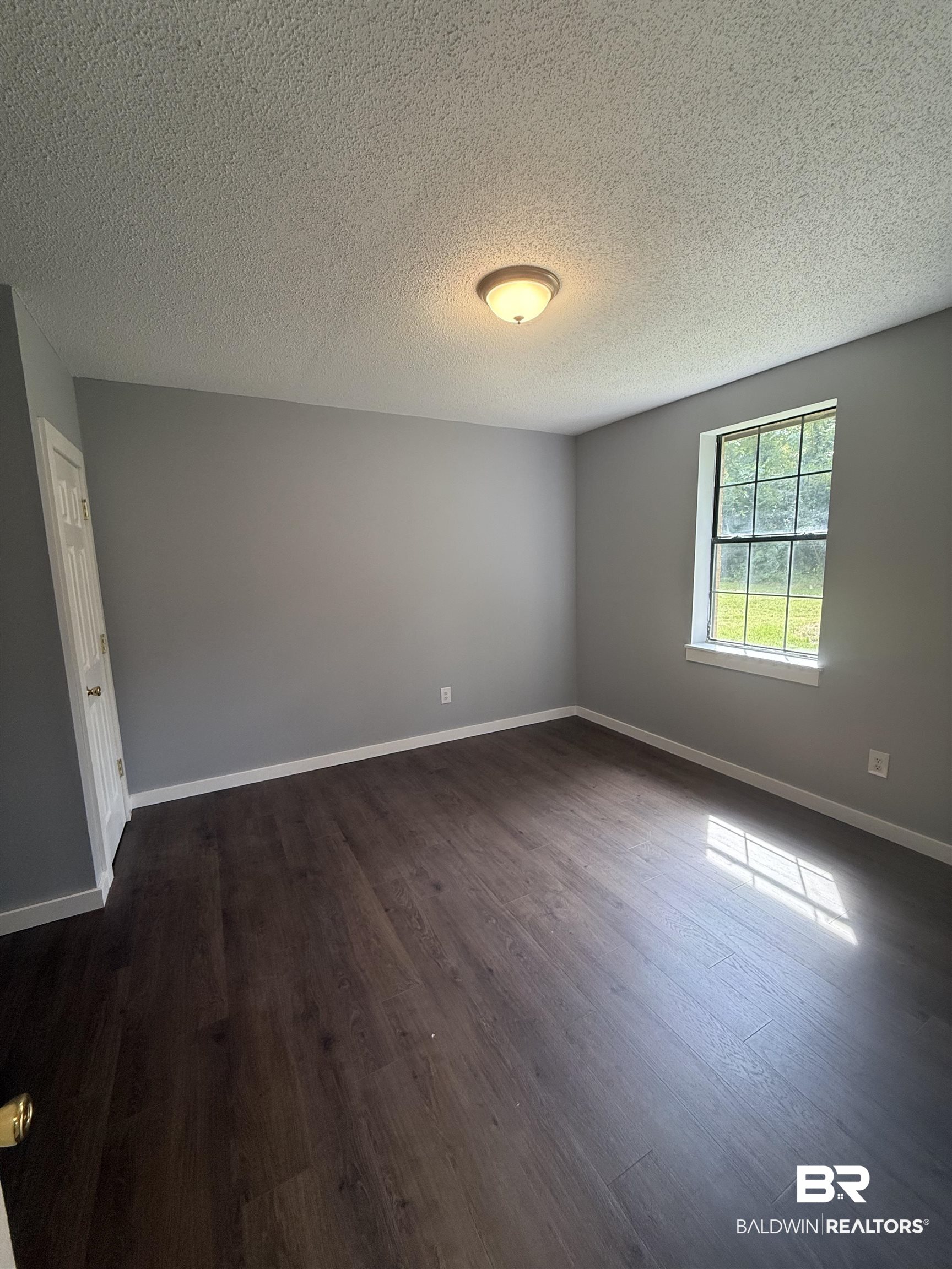 17440 Old Brady Road Bay Minette, AL 36507 - Photo 7 of 9 Unfurnished room featuring dark wood-style floors and a textured ceiling