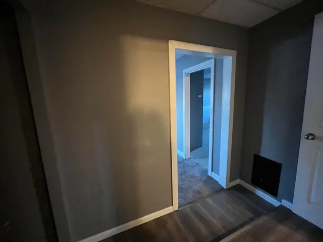 a view of hallway with a hallway