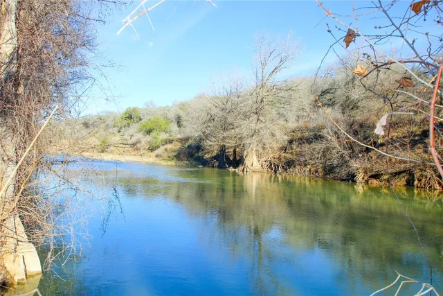 a view of a big yard with large trees