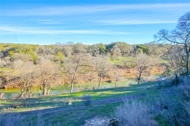 a front view of a house with a yard and trees