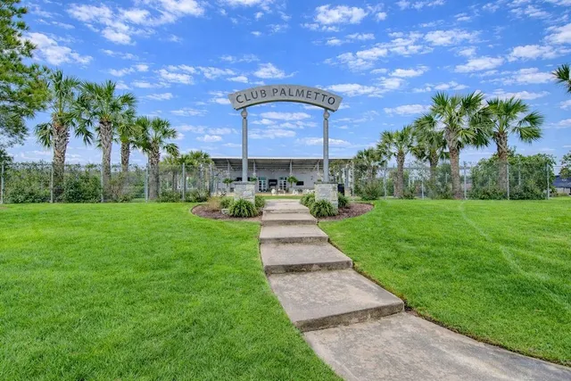 a view of a park that has a lots of green space