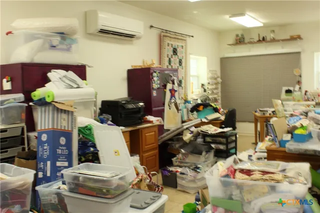 a workspace with furniture