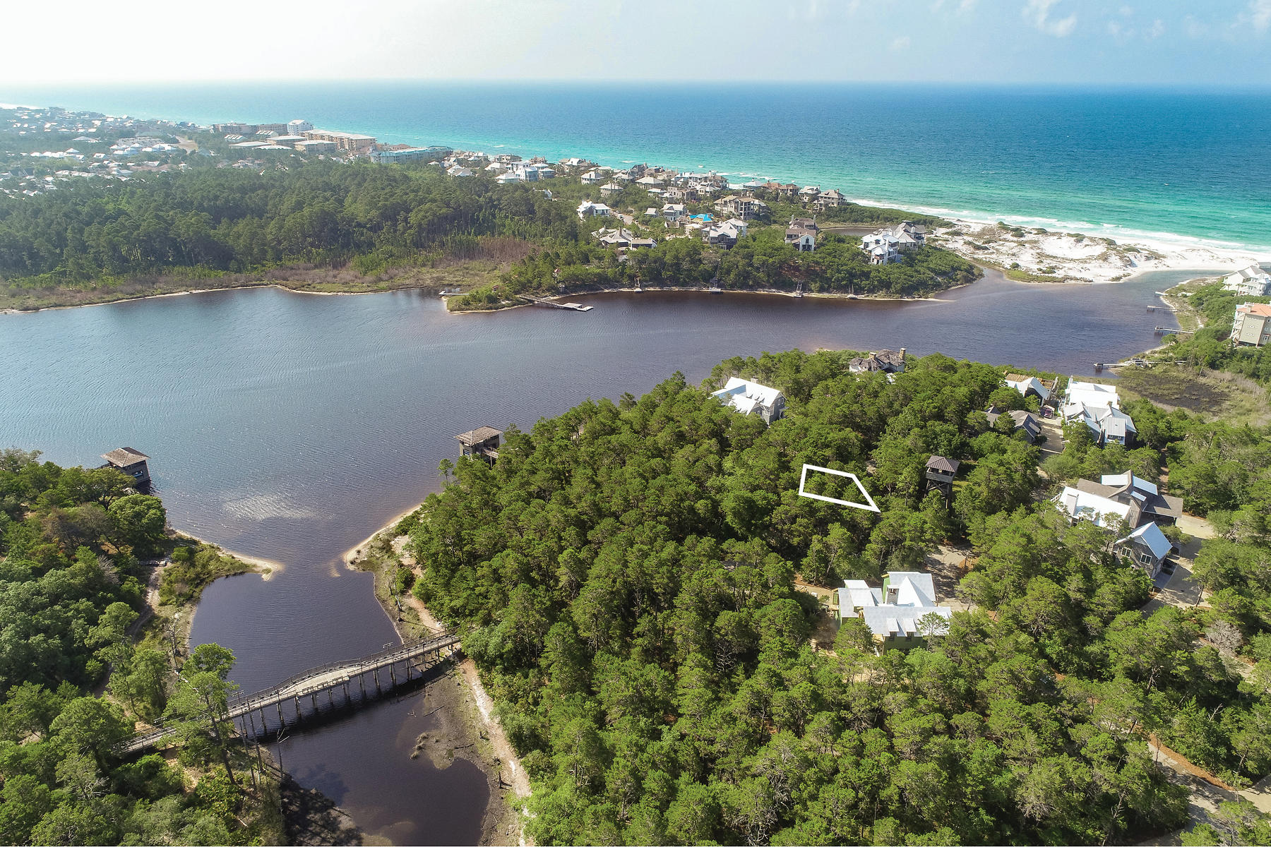 8-1 Cedar Post Road Santa Rosa Beach, FL 32459 - Photo 1 of 13 an aerial view of a houses with ocean view