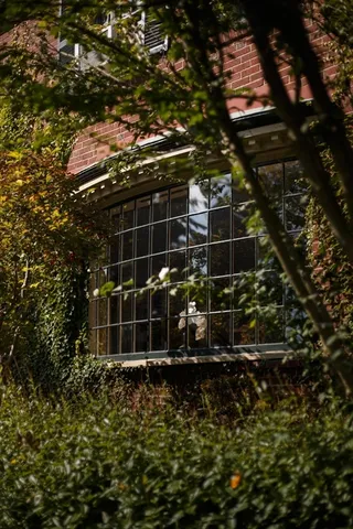 a view of a wooden door