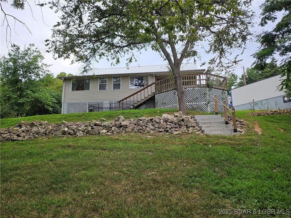 Lakeside view of house