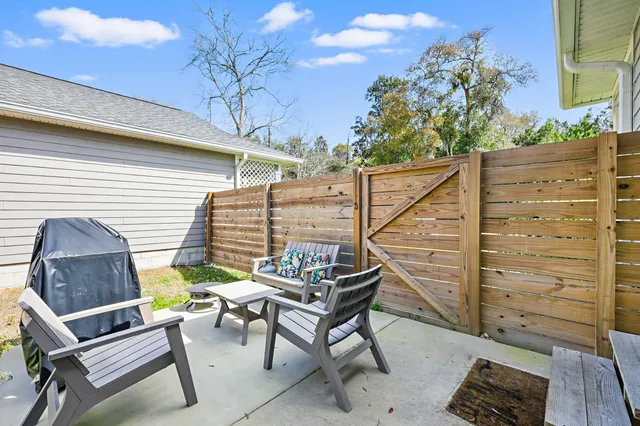 a view of outdoor space with seating space