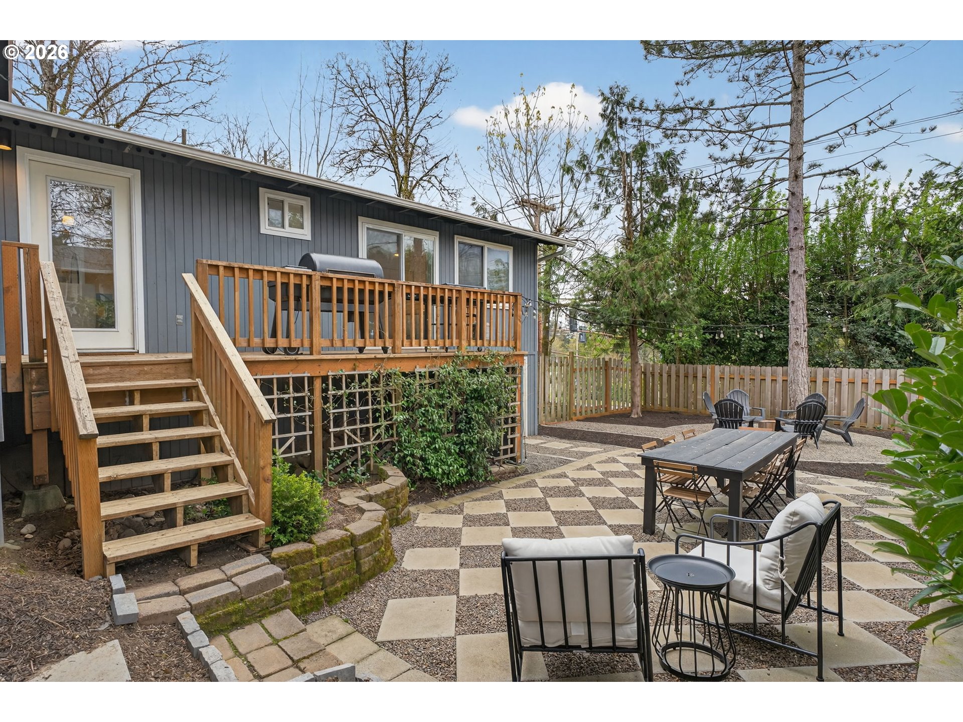 9843 Southwest 2nd Avenue Portland, OR 97219 - Photo 33 of 38 a view of backyard with deck and outdoor seating