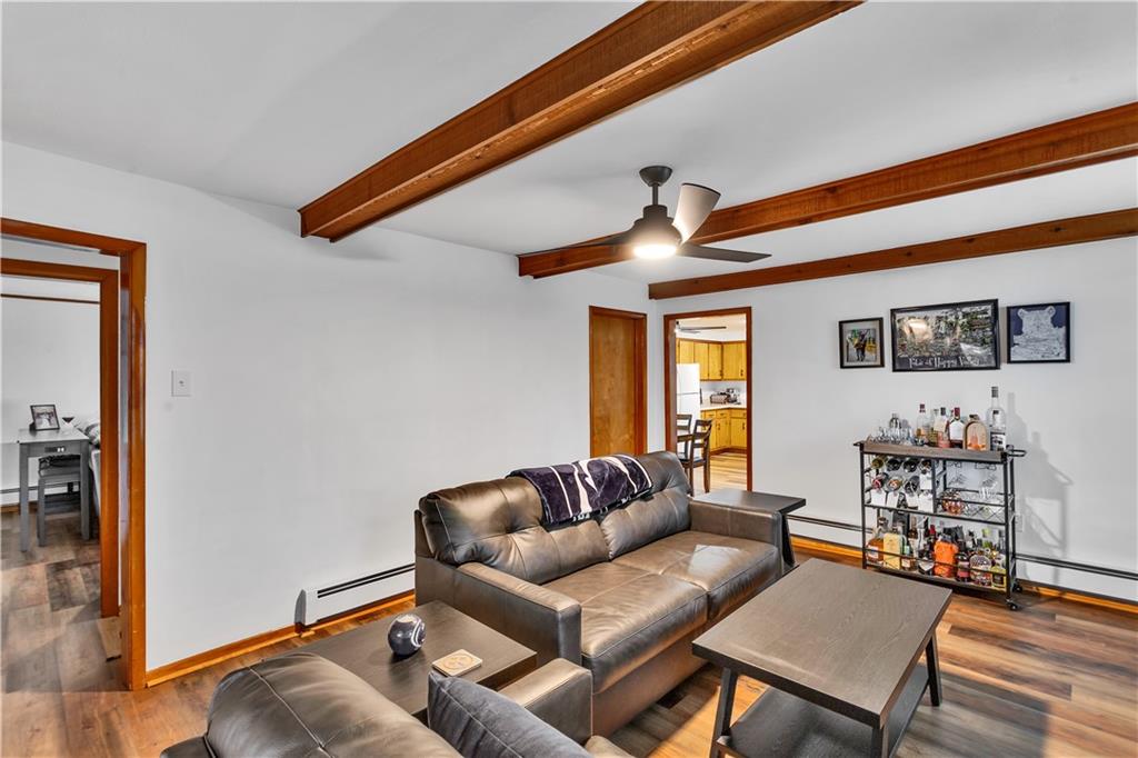 156 Manor Road Delmont, PA 15626 - Photo 8 of 32 13x17 with Ceiling Fan and Beautiful Wood Beams.