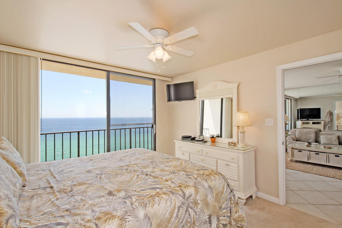 4100 East Scenic Highway, Unit 1307 Santa Rosa Beach, FL 32459 - Photo 13 of 28 a bedroom with a bed and a large window